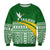(Custom Text and Number) Tailevu Rugby Sweatshirt Fiji Rugby Tapa Pattern Green LT13 - Wonder Print Shop