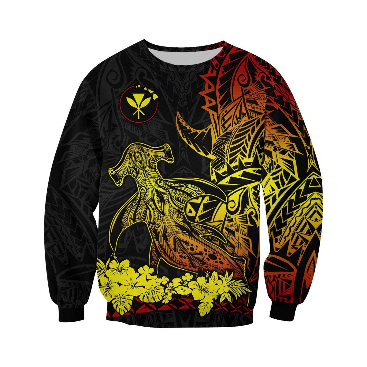 (Custom Personalised) Hawaii Polynesian Sweatshirt Wild Hammerhead Sharks Fresh Life LT13 - Wonder Print Shop