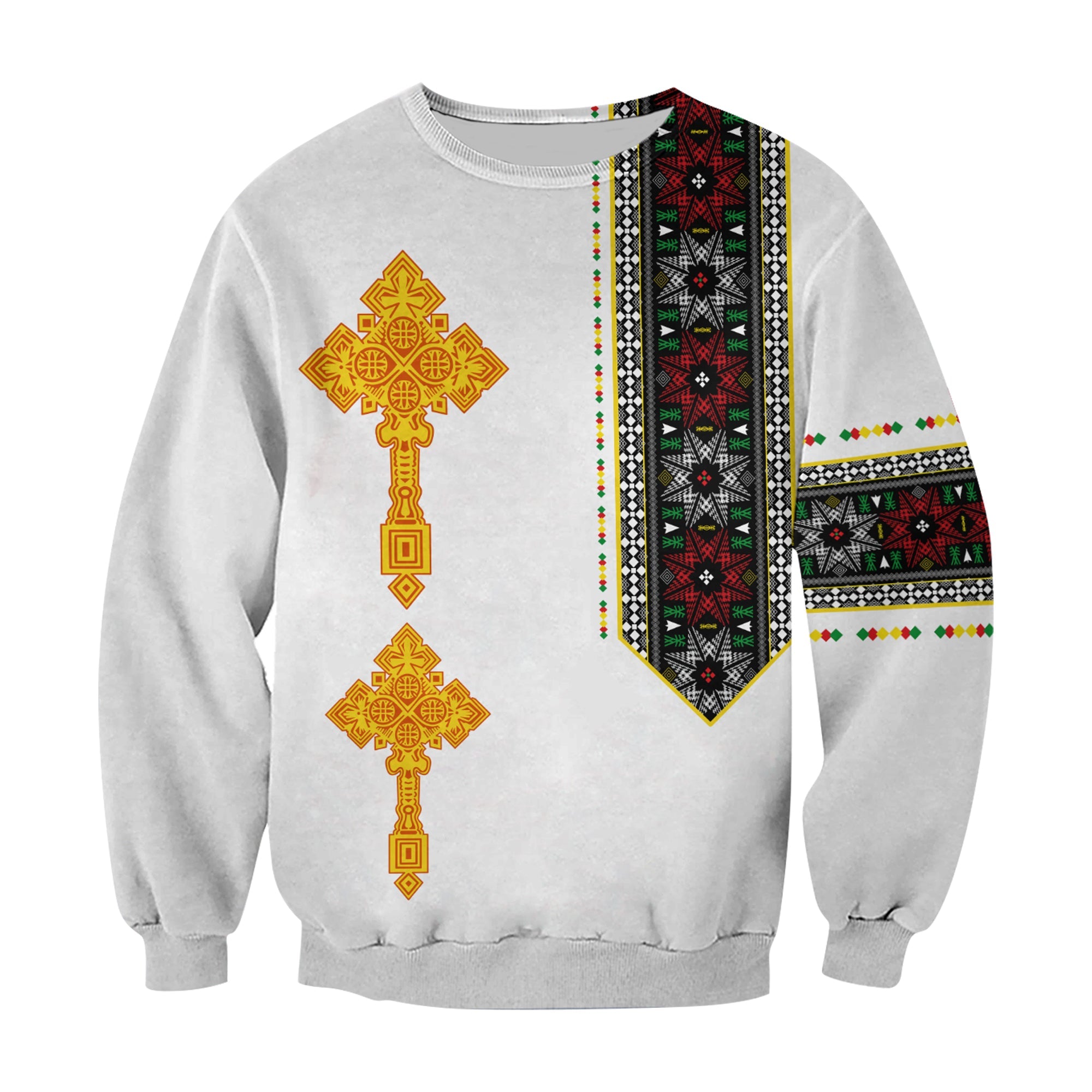 Ethiopia Tibeb Sweatshirt Ethiopian Cross Fashion LT13 - Wonder Print Shop