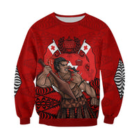 Tonga Warriors Sweatshirt Tongan Pattern Version Black LT13 - Wonder Print Shop