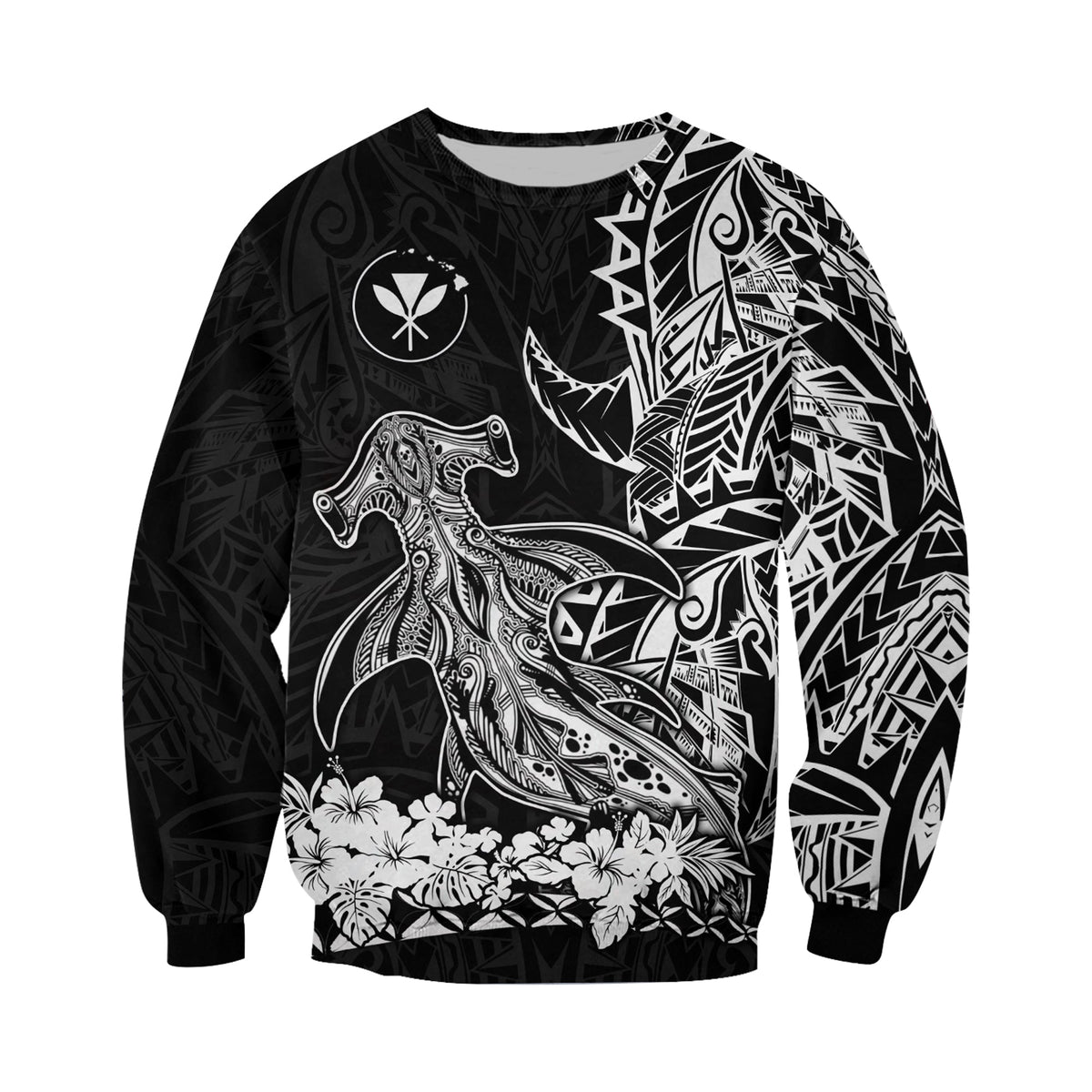 (Custom Personalised) Hawaii Polynesian Sweatshirt Wild Hammerhead Sharks LT13 - Wonder Print Shop