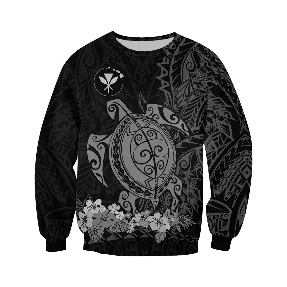 (Custom Personalised) Hawaii Polynesian Sweatshirt Gray Sea Turtles Hawaiian LT13 - Wonder Print Shop
