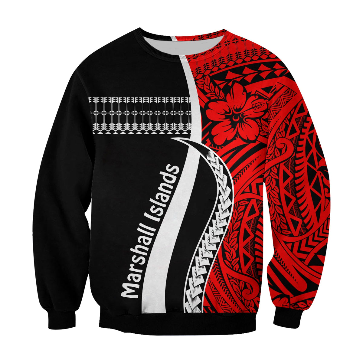Marshall Islands Sweatshirt Simple Pattern Version Red LT13 - Wonder Print Shop