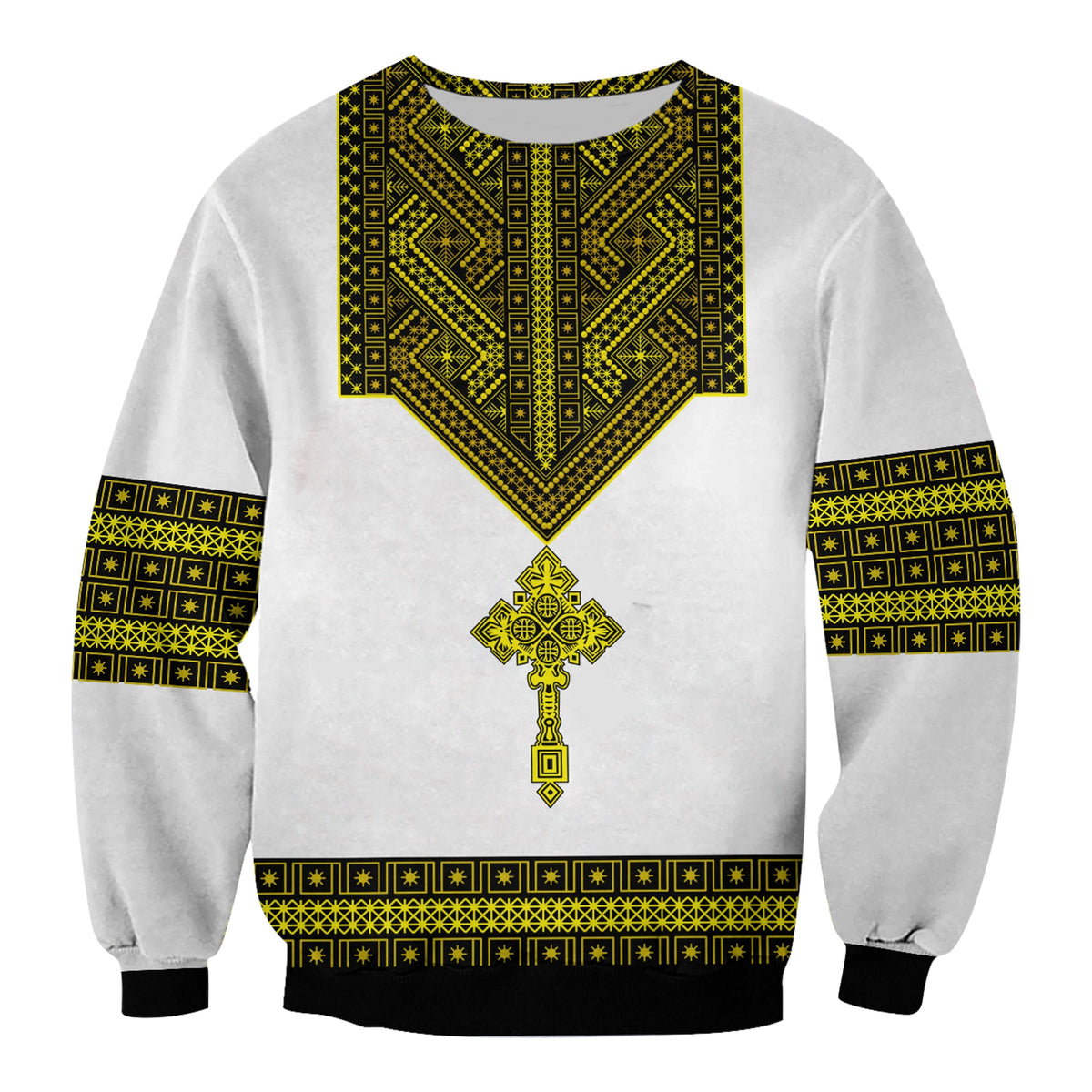 Ethiopia Tibeb Sweatshirt Royal Ethiopian Cross LT13 - Wonder Print Shop