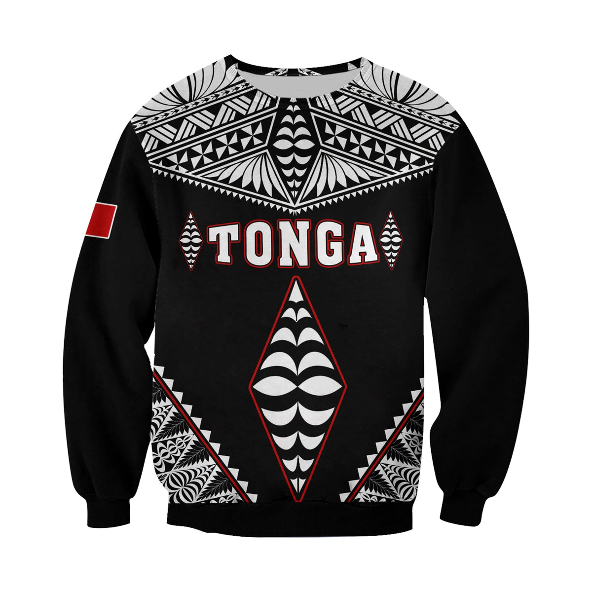 Tonga Sweatshirt Tongan Kupesi Pattern LT13 - Wonder Print Shop