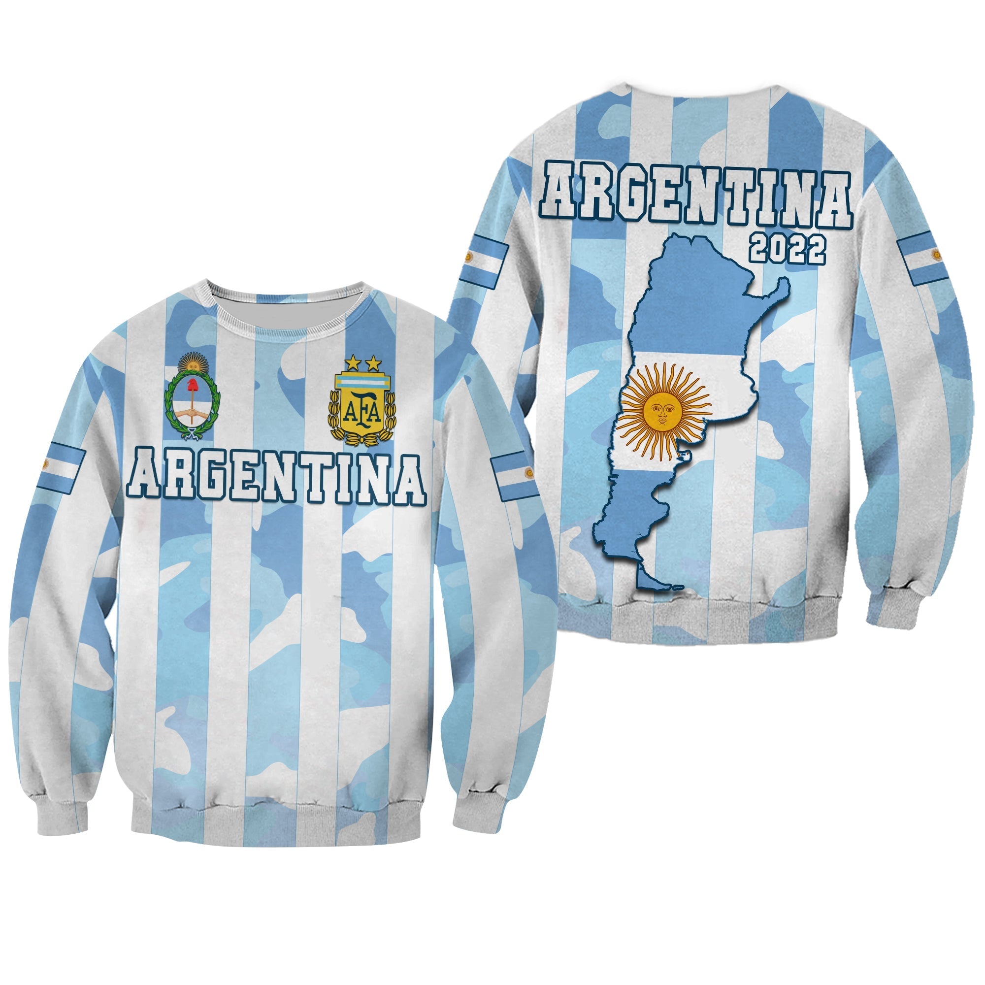 Argentina Football Sweatshirt AFA Champions 2022 Sporty Style - Wonder Print Shop