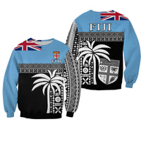 Fiji Tapa Pattern Sweatshirt Coconut Tree LT13 - Wonder Print Shop