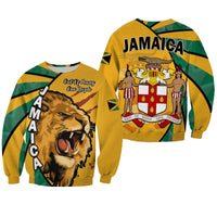 Jamaica Athletics Sweatshirt Jamaican Flag Mix Lion Sporty Style - Wonder Print Shop