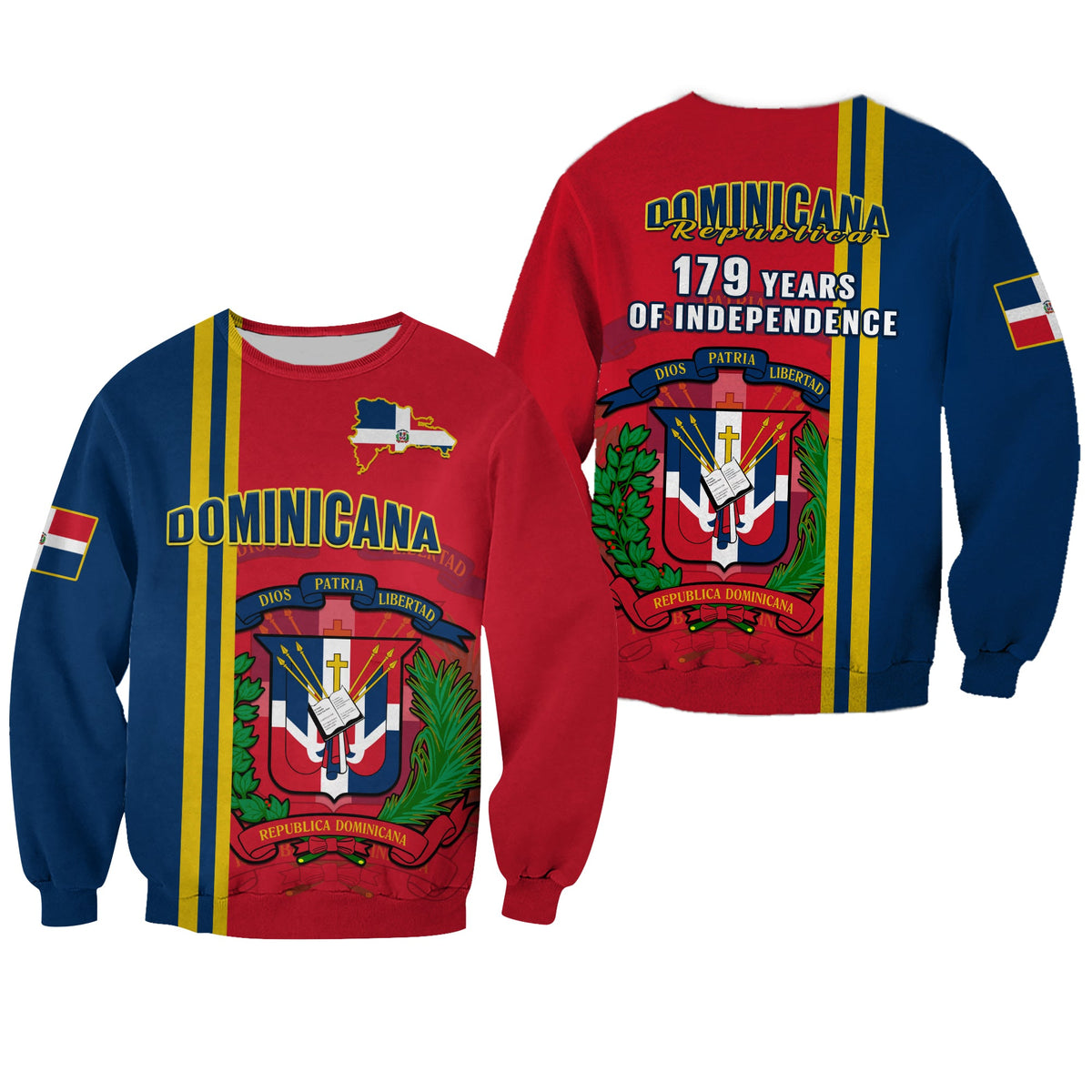 Dominican Republic Sweatshirt Happy 179 Years Of Independence - Wonder Print Shop
