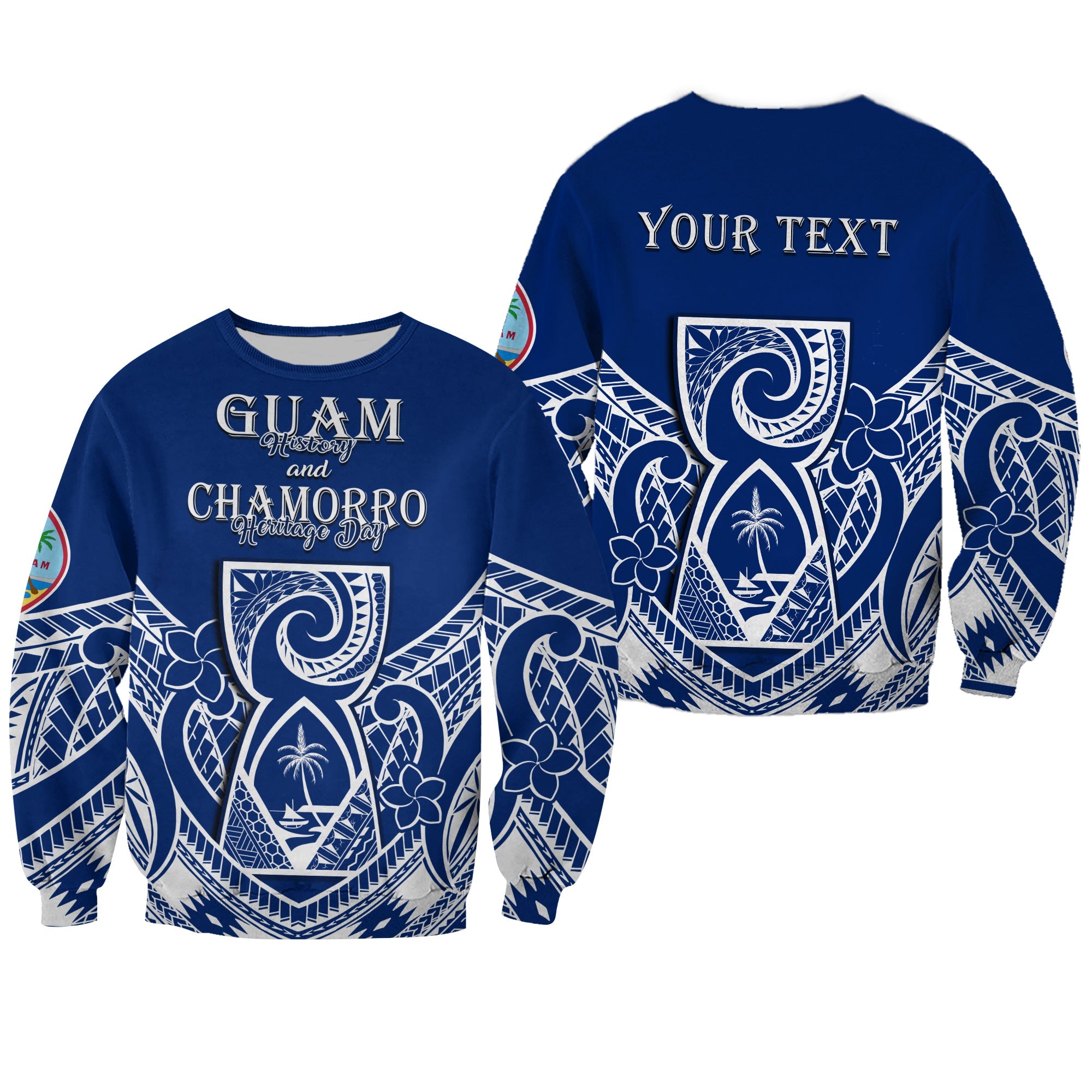 (Custom Personalised) Guam History and Chamorro Heritage Day Sweatshirt Latte Stone Polynesian - Wonder Print Shop