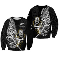 New Zealand 2022 Rugby Sweatshirt All Black Silver Fern Maori Pattern Version Black - Wonder Print Shop