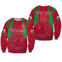 (Custom Text And Number) Wales Rugby Sweatshirt The Dragons National Team Come On Cymru - Wonder Print Shop