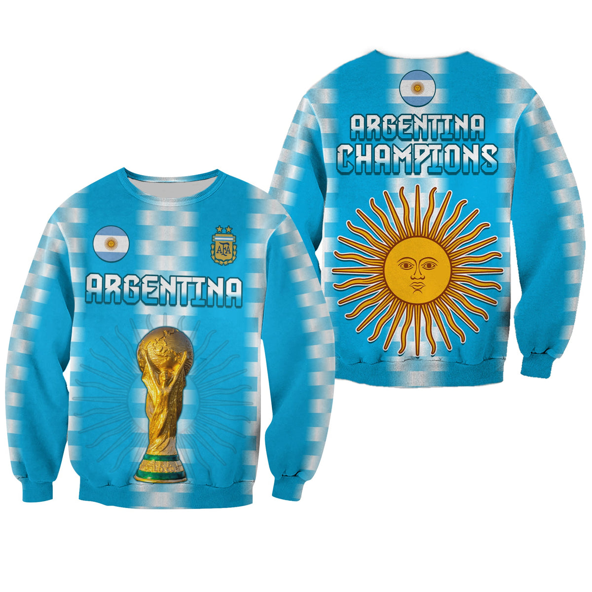 Argentina Football Champions Sweatshirt La Albiceleste GOAT LT13 - Wonder Print Shop