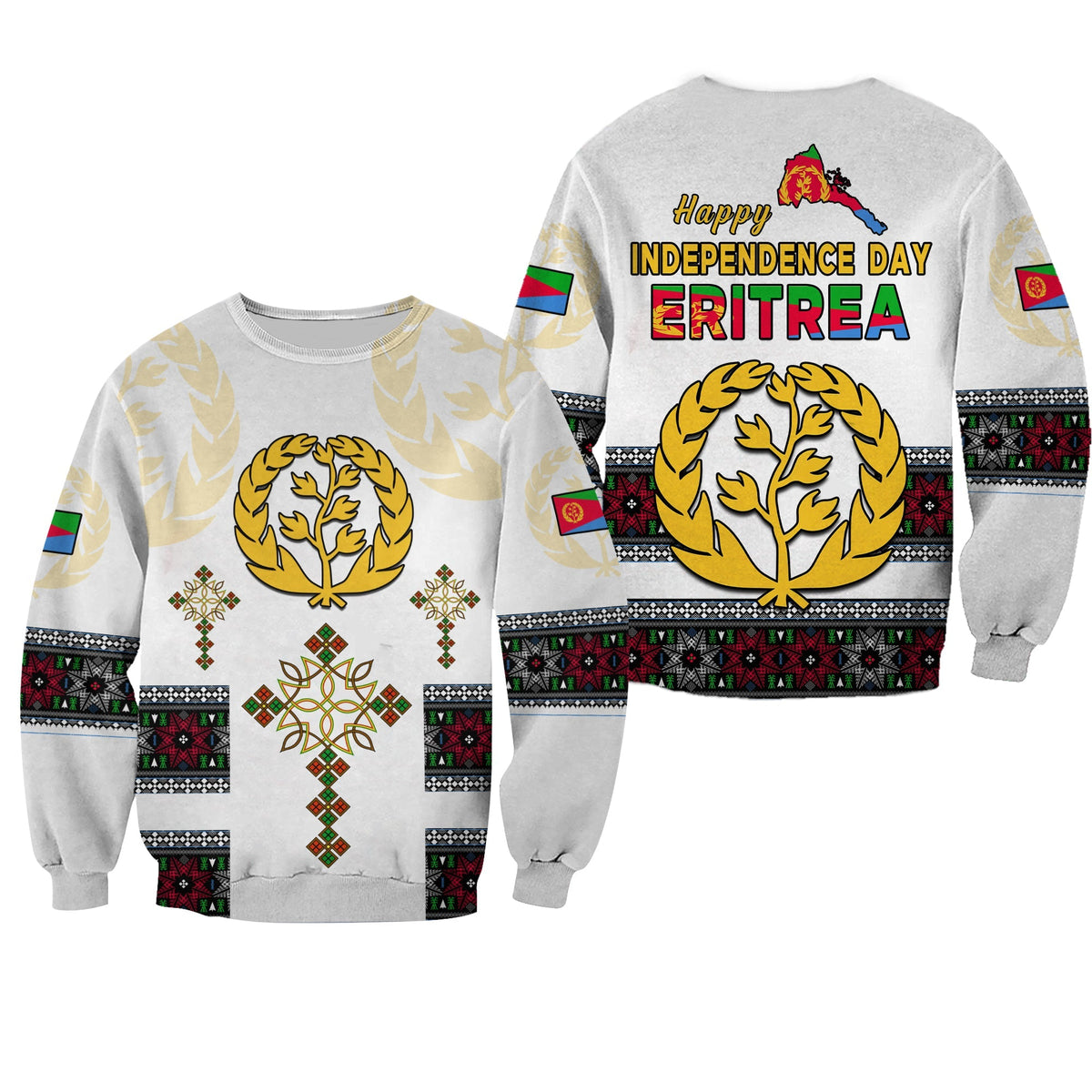 Eritrea Cross Sweatshirt Independence Day Proud Eritrean LT13 - Wonder Print Shop