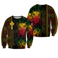 Ethiopia Lion Reggae Sweatshirt Ethiopian Cross LT13 - Wonder Print Shop