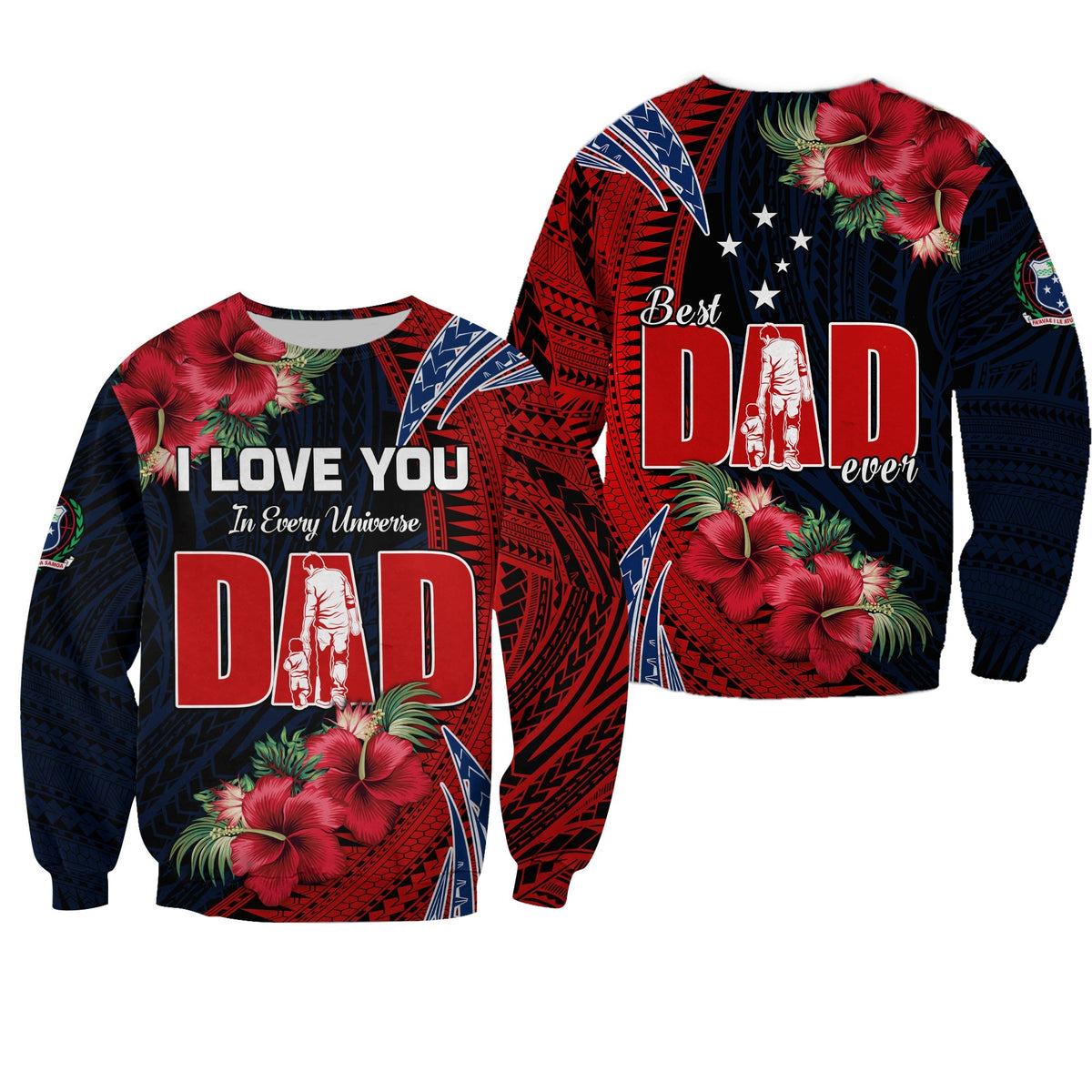 Samoa Fathers Day Sweatshirt Polynesian Best Dad Ever LT13 - Wonder Print Shop