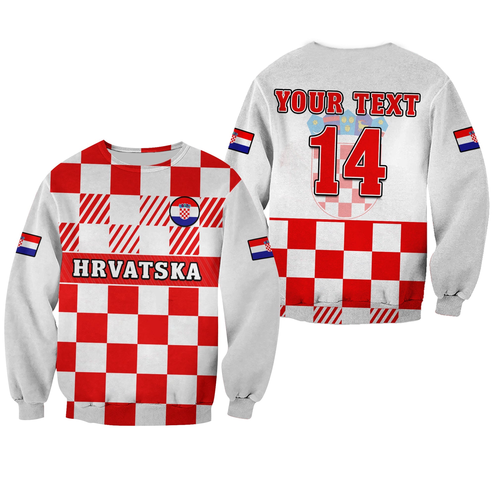 custom-text-and-number-croatia-football-sweatshirt-hrvatska-checkerboard-red-version