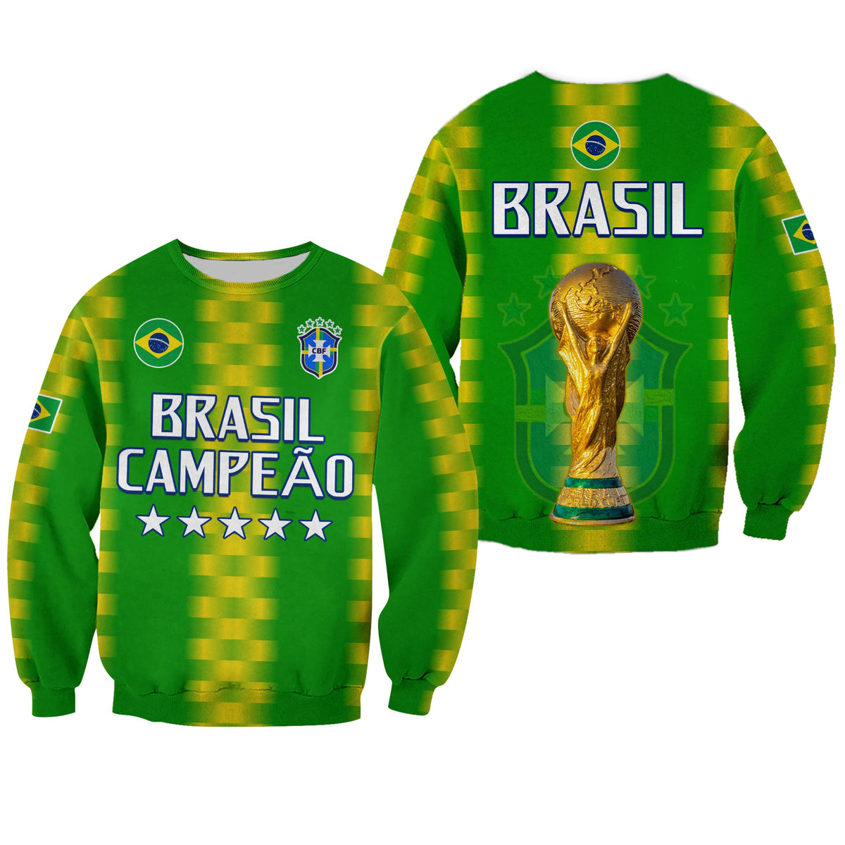 Brazil Football Champions Sweatshirt Proud Selecao LT13 - Wonder Print Shop
