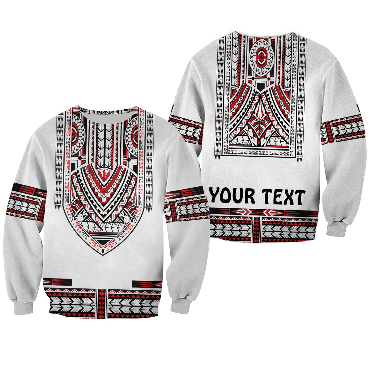 Custom Personalised Polynesian Sweatshirt Dashiki With Polynesian Tattoo Royal Version - Wonder Print Shop
