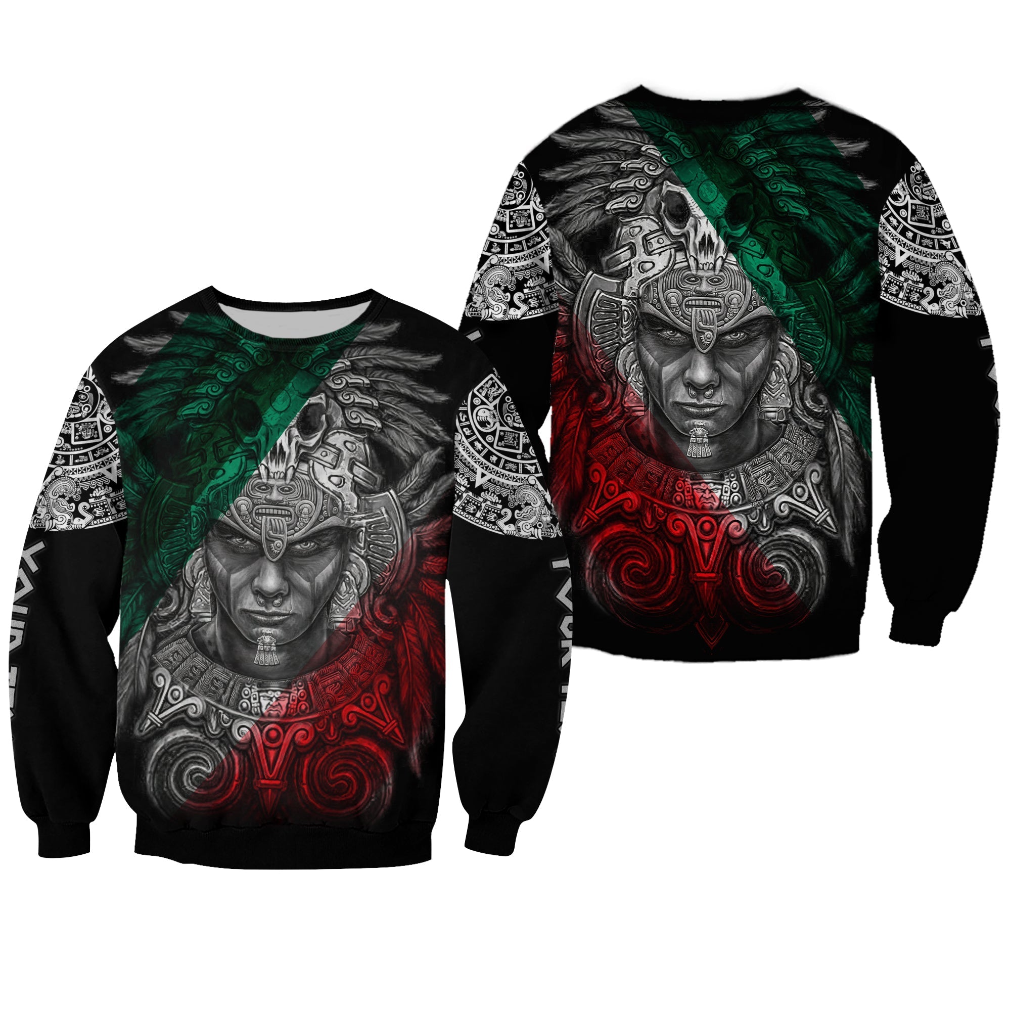 Custom Personalised Mexico Sweatshirt Warrior Eagle Aztec LT13 - Wonder Print Shop