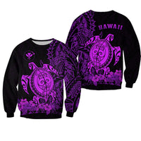 Hawaii Polynesian Sweatshirt Purple Sea Turtles Hawaiian LT13 - Wonder Print Shop
