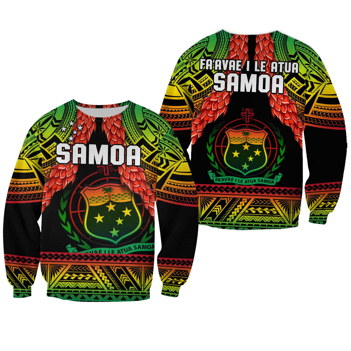 Samoa Rugby Sweatshirt Teuila Torch Ginger Gradient Style - Wonder Print Shop
