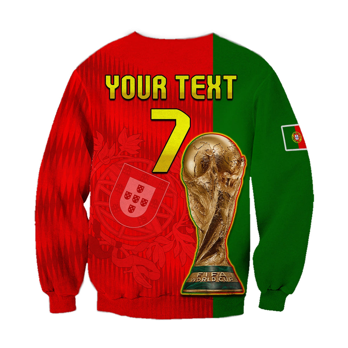 (Custom Text and Number) Portugal Football 2022 Sweatshirt Style Flag Portuguese Champions LT13 - Wonder Print Shop