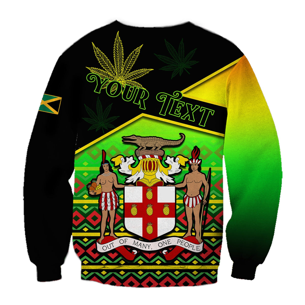 (Custom Personalised) Jamaica Lion Sweatshirt Jamaican Pattern Version Reggae Colors LT13 - Wonder Print Shop