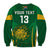 (Custom Text and Number) South Africa Cricket Sweatshirt Proteas Champion LT13 - Wonder Print Shop
