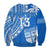 Custom Text and Number Fiji Rugby Sevens Sweatshirt Fijian 7s Tapa Polynesian Blue Ver.01 LT13 - Wonder Print Shop