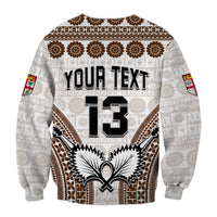Custom Text and Number Fiji Rugby Bati Sweatshirt Proud Tapa Pattern LT13 - Wonder Print Shop