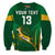 (Custom Text and Number) South Africa Rugby Sweatshirt Springboks Champion LT13 - Wonder Print Shop