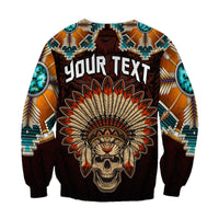 (Custom Personalised) The First Americans Sweatshirt Indian Headdress With Skull LT13 - Wonder Print Shop