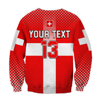 (Custom Text and Number) Switzerland Football Sweatshirt Schweizer Pati Champion 2022 World Cup LT13 - Wonder Print Shop