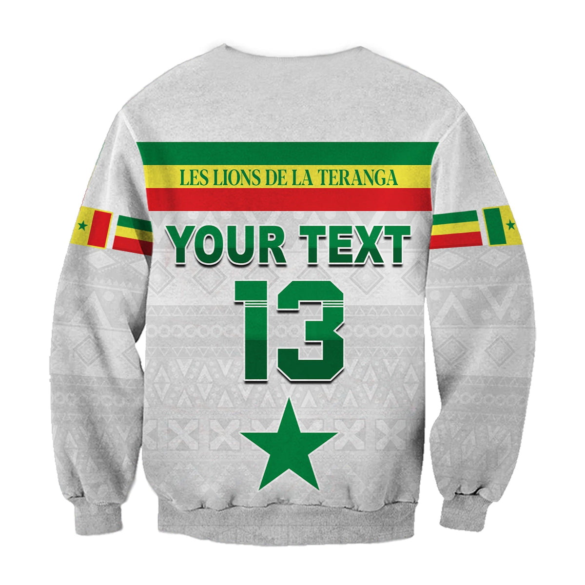 (Custom Text and Number) Senegal Football 2022 Sweatshirt Champion Teranga Lions Mix African Pattern LT13 - Wonder Print Shop