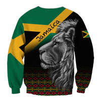 Jamaica Lion Sweatshirt Jamaican Pattern Version Black LT13 - Wonder Print Shop