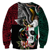 (Custom Personalised) Mexico Sweatshirt Mexican Skull Eagle With Angry Snake - Wonder Print Shop