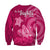 Breast Cancer Awareness Sweatshirt Hibiscus Polynesian No One Fights Alone LT13 - Wonder Print Shop