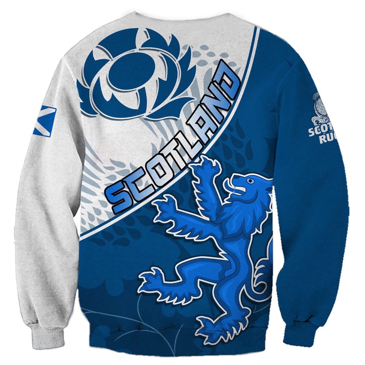 Scotland Rugby Sweatshirt Scottish Coat Of Arms Mix Thistle Newest Version - Wonder Print Shop
