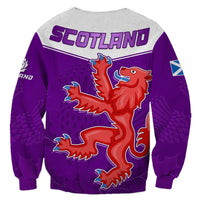 Scottish Rugby Sweatshirt Map Of Scotland Thistle Purple Version - Wonder Print Shop