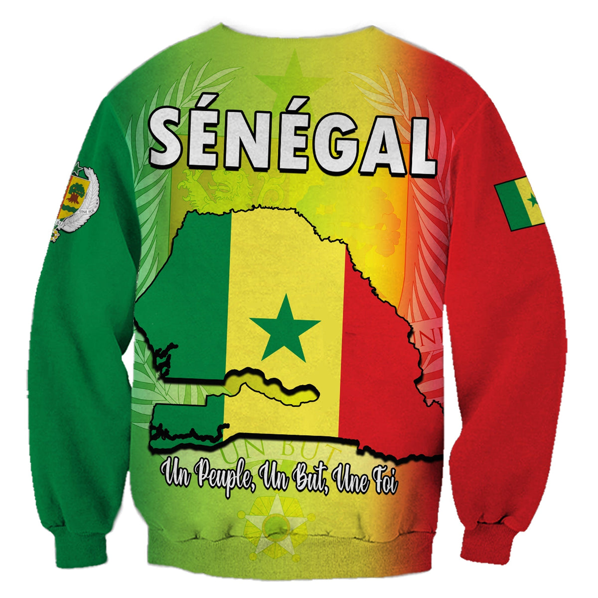 Senegal Sweatshirt Lion With Senegal Map Reggae Style - Wonder Print Shop