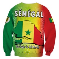 Senegal Sweatshirt Lion With Senegal Map Reggae Style - Wonder Print Shop
