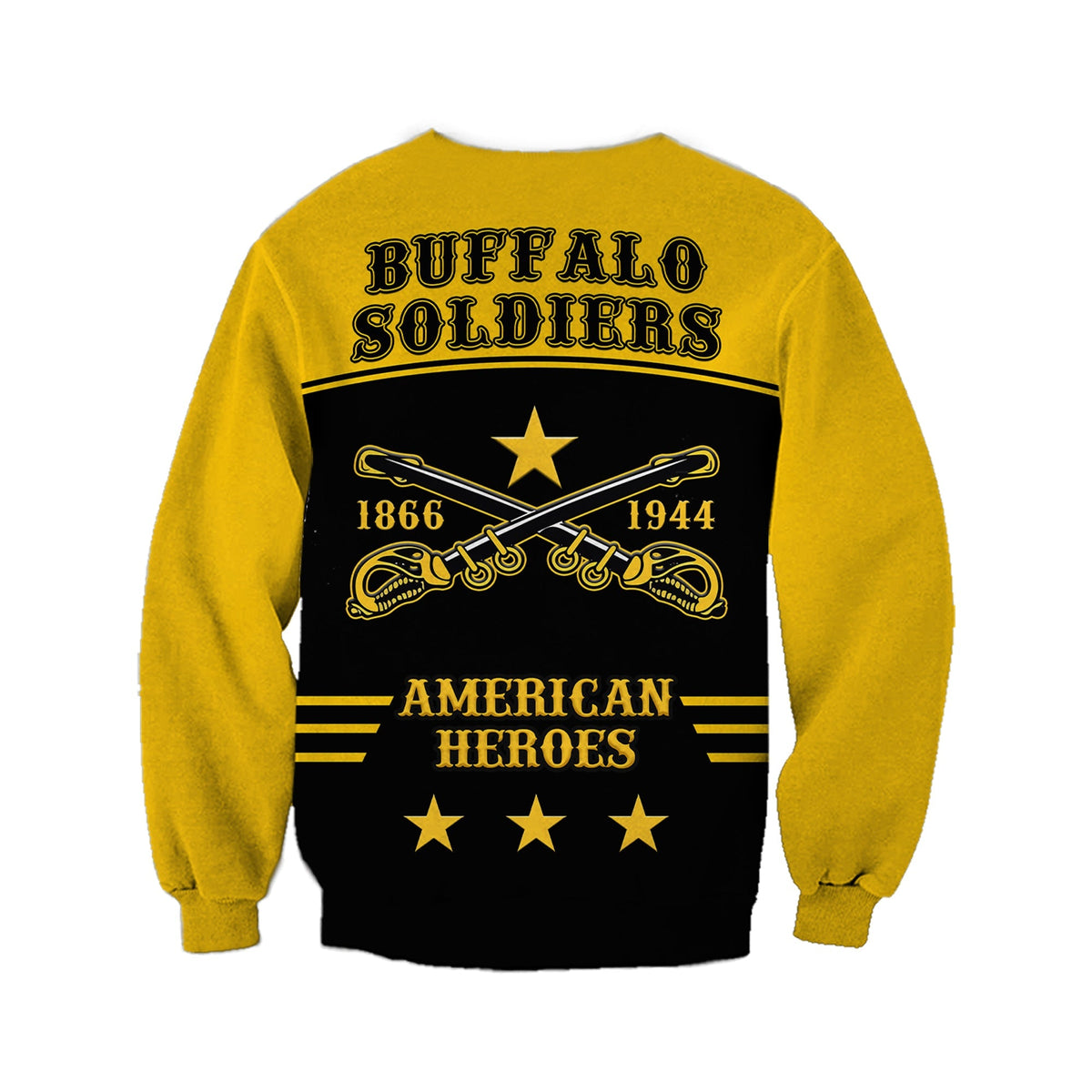 (Custom Text and Chapter) Buffalo Soldiers Sweatshirt Since 1866 BSMC Anniversary LT13 - Wonder Print Shop