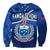 Samoa Rugby Sweatshirt Manu Samoa Polynesian Hibiscus Blue Style - Wonder Print Shop