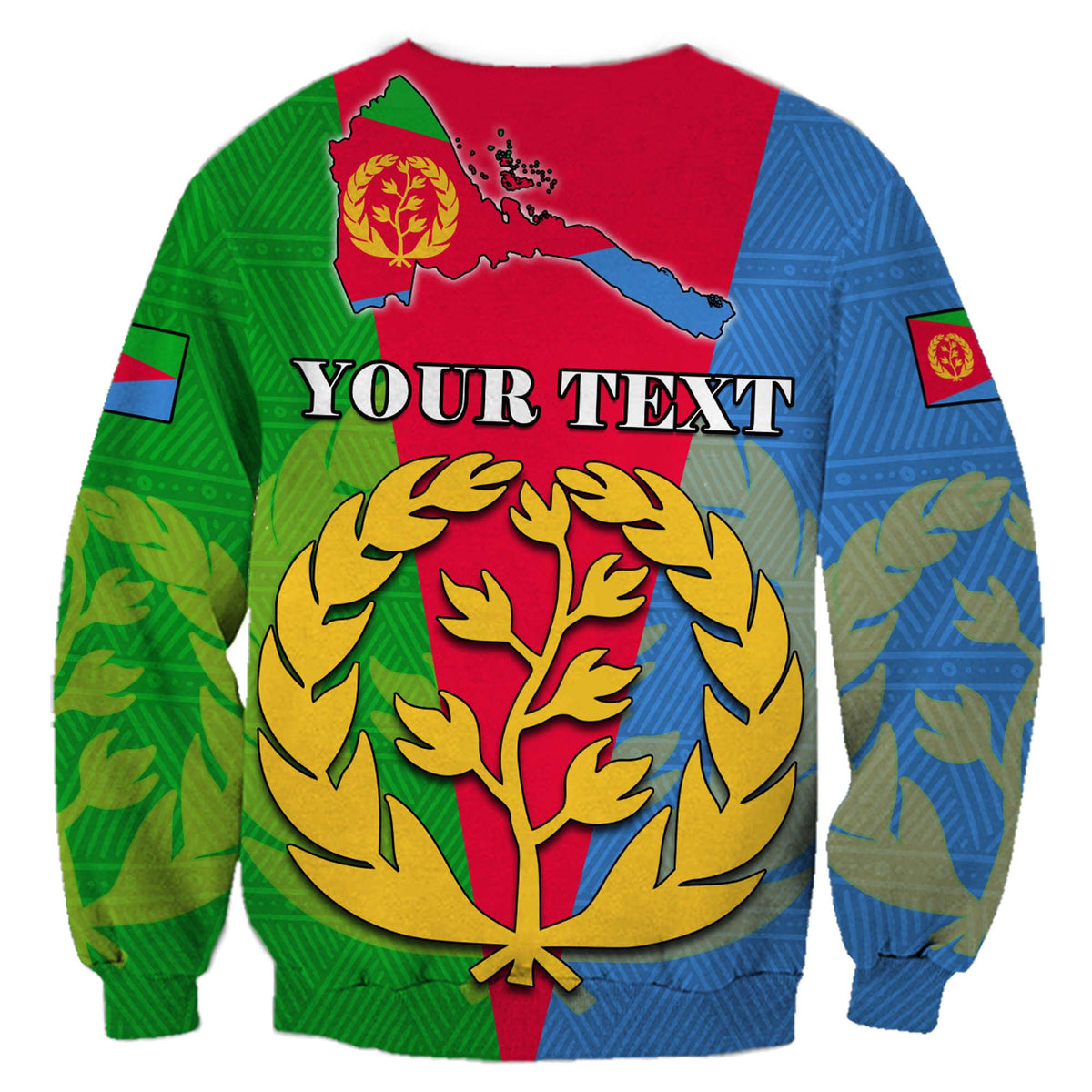 (Custom Personalised) Eritrea Sweatshirt Eritrean Map Mix African Pattern Simple Style - Wonder Print Shop