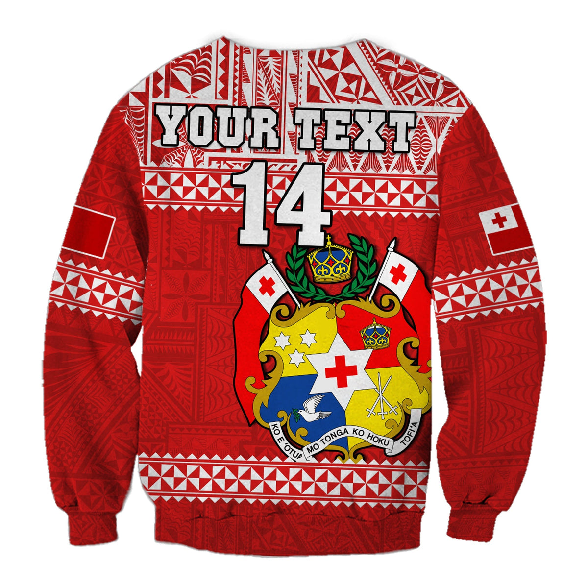 Custom Text And Number Tonga Rugby Sweatshirt Mate Maa Tonga Pacific Ngatu White - Wonder Print Shop