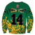 (Custom Text and Number) Jamaica Athletics Sweatshirt Jamaican Flag With African Pattern Sporty Style - Wonder Print Shop
