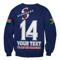 (Custom Text And Number) Stormers South Africa Rugby Sweatshirt We Are The Champions URC Unity - Wonder Print Shop