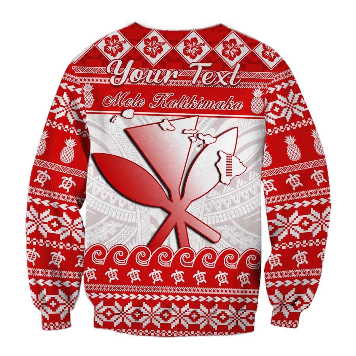 Custom Personalised Hawaii Christmas Sweatshirt Kanaka Polynesian Santa Claus Mele Kalikimaka - Wonder Print Shop