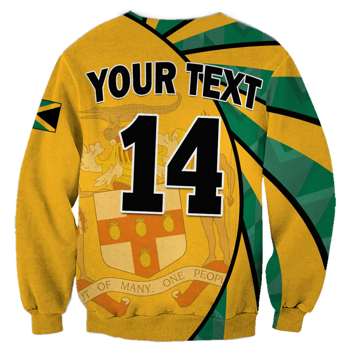 (Custom Text and Number) Jamaica Athletics Sweatshirt Jamaican Flag Mix Lion Sporty Style - Wonder Print Shop